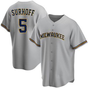 MAJESTIC  BJ SURHOFF Milwaukee Brewers 1990 Cooperstown Baseball Jersey