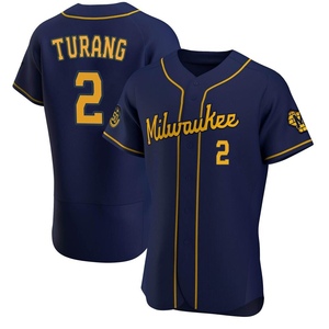 Men's Milwaukee Brewers Brice Turang Authentic White Alternate Jersey