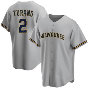 Men's Milwaukee Brewers Brice Turang Authentic White Alternate Jersey