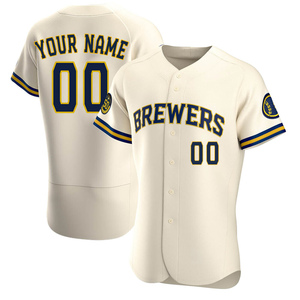 Custom Brewers Two-Button Jersey - Brewers-MAI383