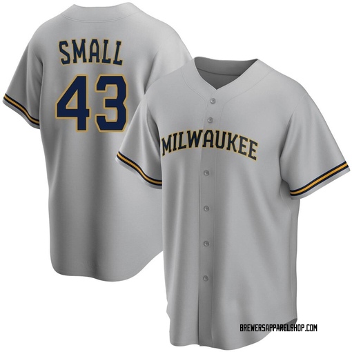 Ethan Small Men's Nike Cream Milwaukee Brewers Home Replica Custom Jersey Size: Large