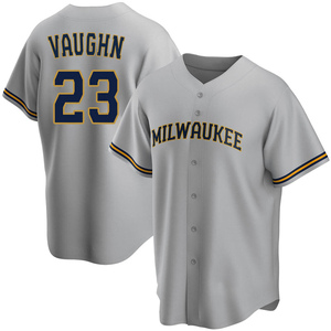 Men's Milwaukee Brewers Greg Vaughn Authentic Navy Alternate Jersey