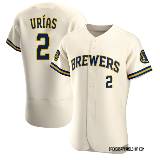 Men's Milwaukee Brewers Luis Urias Authentic Cream Home Jersey