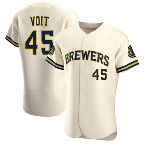 Luke Voit #45 Milwaukee Brewers 2023 Season Navy AOP Baseball Shirt Fanmade