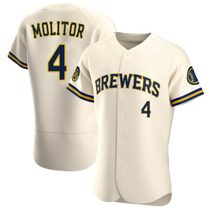 Youth Paul Molitor Milwaukee Brewers Replica Cream Home Jersey