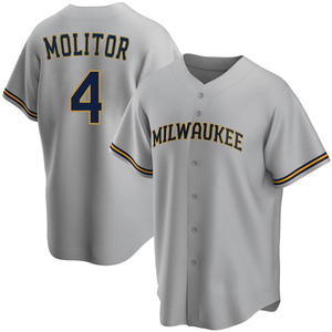 Women's Paul Molitor Milwaukee Brewers Authentic White/Navy Alternate Jersey