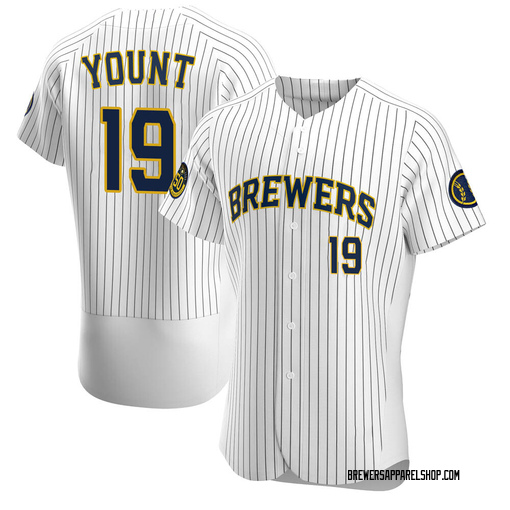 Men's Milwaukee Brewers Robin Yount Authentic White Alternate Jersey