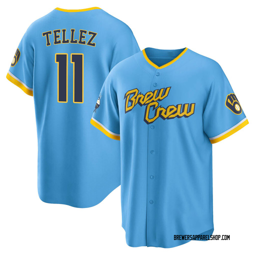 Brewers Infielder ROWDY TELLEZ Signed Custom Replica Blue Jersey