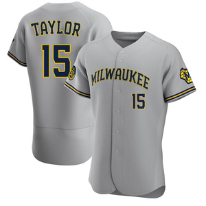 Men's Tyrone Taylor Milwaukee Brewers Authentic Navy Alternate Jersey