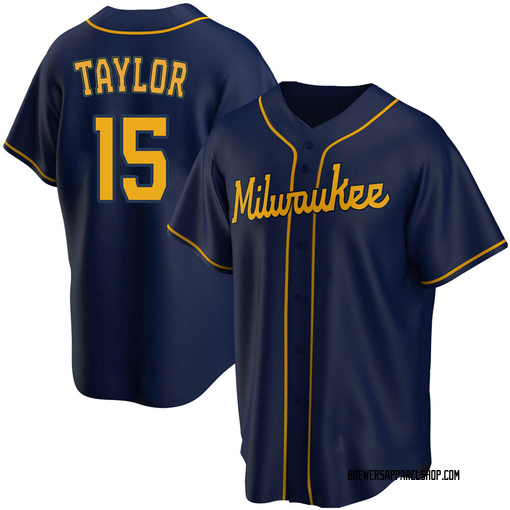 Men's Tyrone Taylor Milwaukee Brewers Replica Navy Alternate Jersey