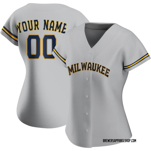 Men's Milwaukee Brewers Nike Black/White Official Replica Jersey
