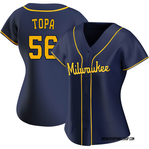 Women's Milwaukee Brewers Justin Topa Authentic Cream Home Jersey