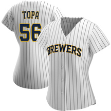 Women's Milwaukee Brewers Justin Topa Authentic Cream Home Jersey