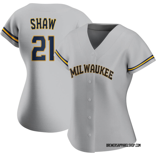 WOMENS Milwaukee Brewers #21 Travis Shaw MLB Baseball Jersey