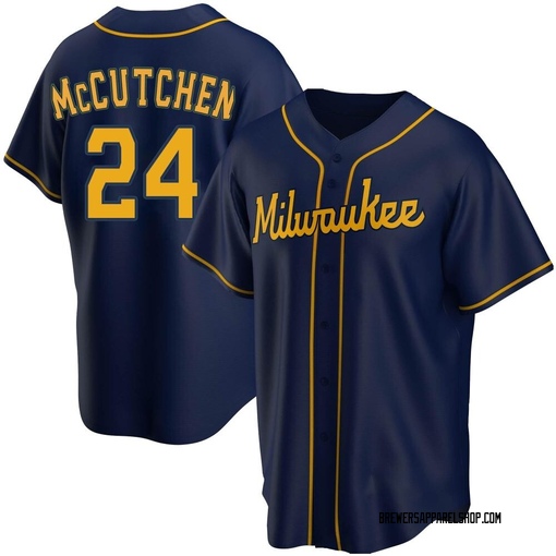 Andrew McCutchen Milwaukee Brewers Alternate Navy Baseball Player Jers —  Ecustomily