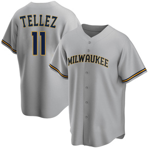 Youth Milwaukee Brewers Rowdy Tellez Replica Black Holographic