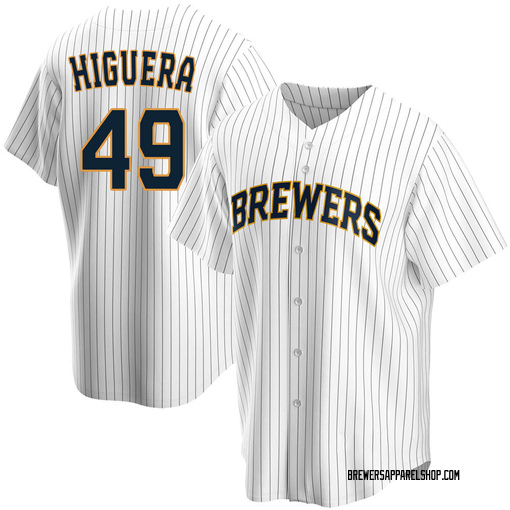 Women's Teddy Higuera Milwaukee Brewers Replica Gray Road Jersey