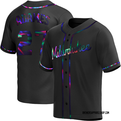 Youth Milwaukee Brewers Willy Adames Replica White Black/ Jersey