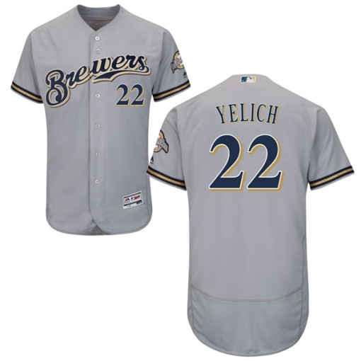 Youth Majestic Milwaukee Brewers Christian Yelich Authentic Gray Flex ...